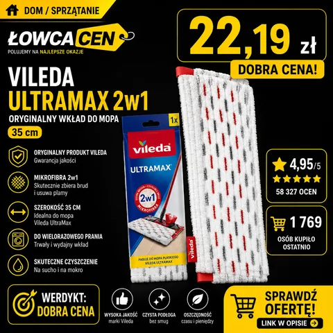 Wkład do Mopa Vileda Płaski UltraMax 35 cm Mikrofibra 2w1