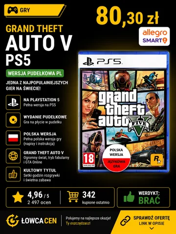 Grand Theft Auto V PlayStation 5 (PS5) pudełkowa