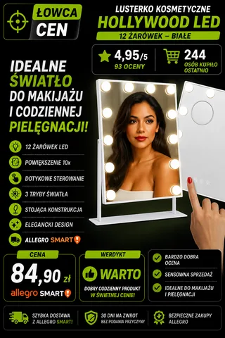 Lusterko stojące biały MEMFLOW