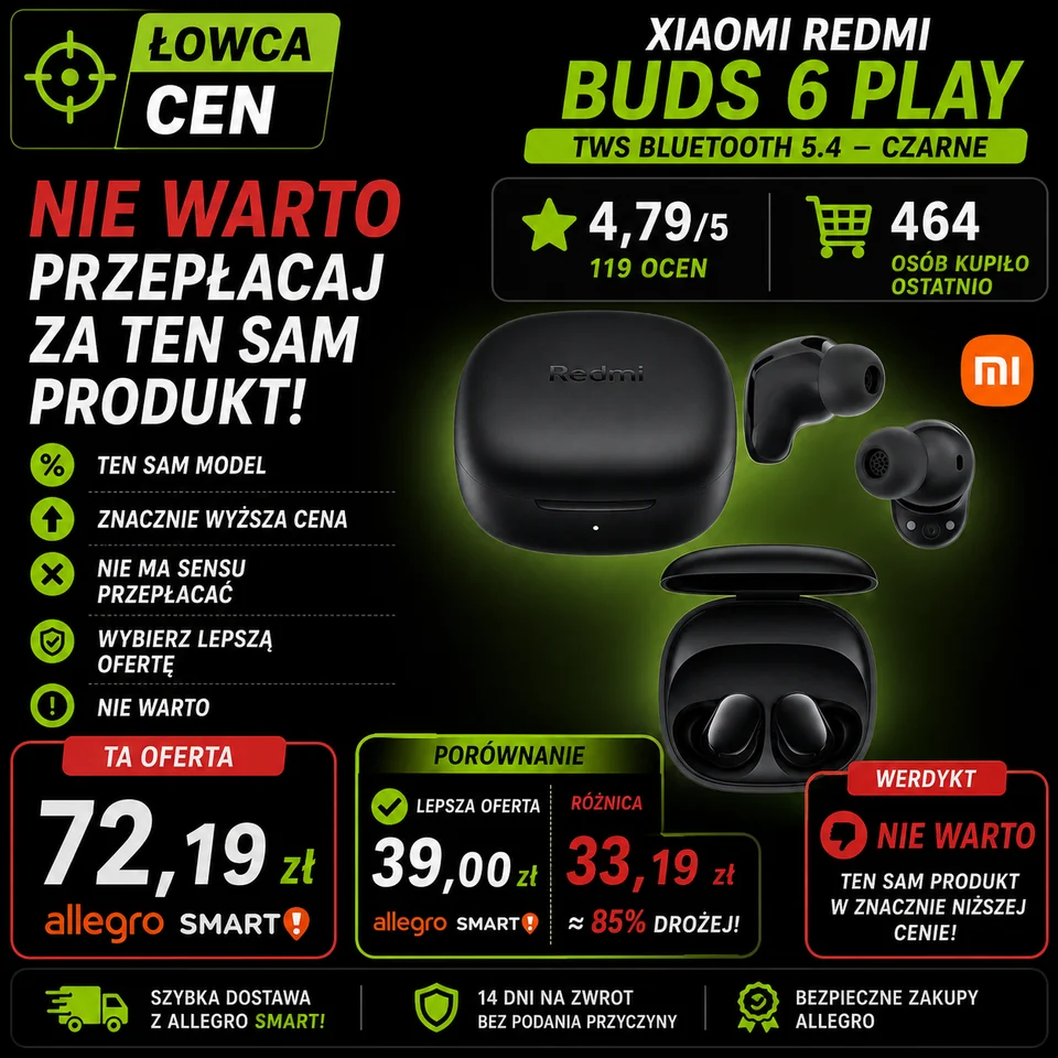 Słuchawki bezprzewodowe douszne Xiaomi Redmi Buds 8 Lite