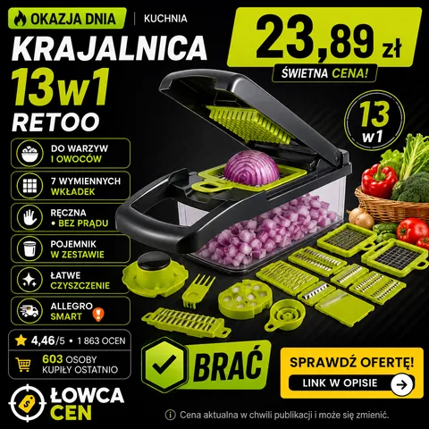 Krajalnica do warzyw Retoo O067 ręczna 7 wkładek