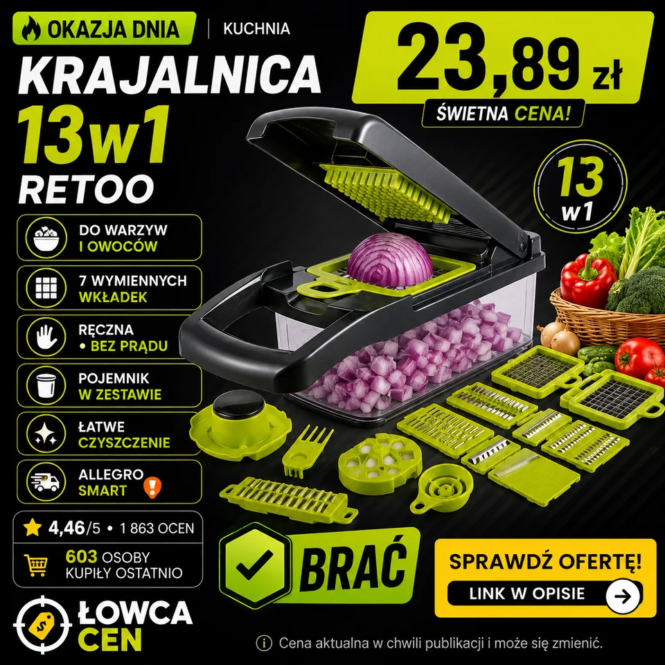 Krajalnica do warzyw Retoo O067 ręczna 7 wkładek