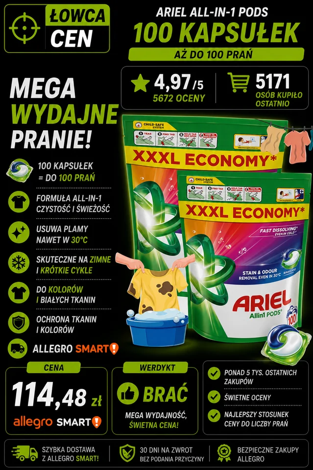 Kapsułki do prania ARIEL All-in-1 PODS 100 prań 100 szt. kolor
